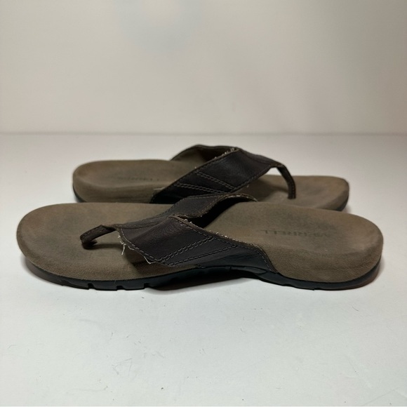 Merrell Mens Flip Flops Size 7 Brown Leather (J598617) (121 Box 15) - Picture 3 of 10